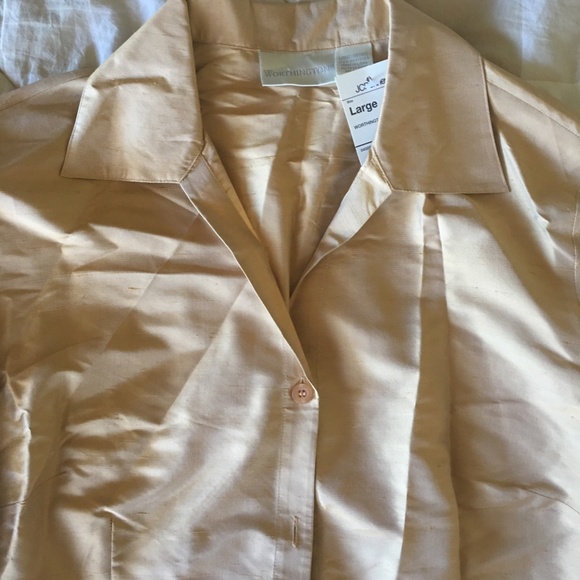 Worthington Silk Classy Elegant Button Down Shirt - Picture 6 of 9